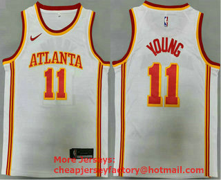 Men's Atlanta Hawks #11 Trae Young White 2020 NEW Swingman Stitched Nike NBA Jersey