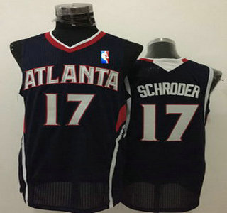Men's Atlanta Hawks #17 Dennis Schroder Navy Blue Swingman Jersey