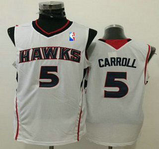 Men's Atlanta Hawks #5 DeMarre Carroll White Swingman Jersey