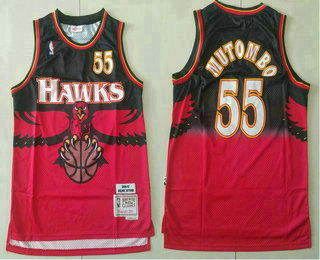 Men's Atlanta Hawks #55 Dikembe Mutombo 1996-97 Red Hardwood Classics Soul Swingman Throwback Jersey