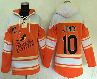 Men's Baltimore Orioles #10 Adam Jones Orange Baseball MLB Hoodie