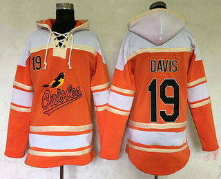 Men's Baltimore Orioles #19 Chris Davis Orange Baseball MLB Hoodie