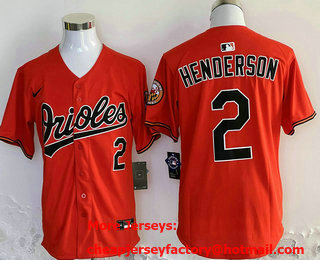 Men's Baltimore Orioles #2 Gunnar Henderson Orange Limited Jersey