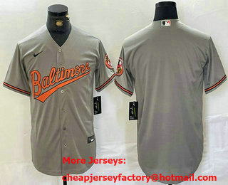 Men's Baltimore Orioles Blank Grey Stitched MLB Cool Base Nike Jersey