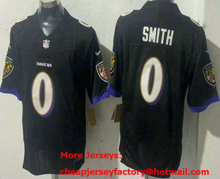 Men's Baltimore Ravens #0 Roquan Smith Limited Black FUSE Vapor Jersey
