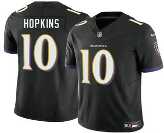 Men's Baltimore Ravens #10 DeAndre Hopkins Black FUSE Vapor Limited Stitched Jersey