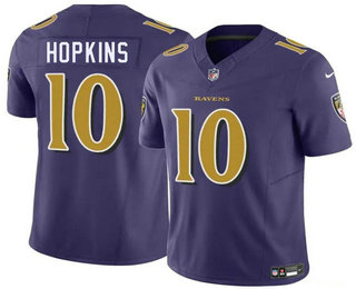 Men's Baltimore Ravens #10 DeAndre Hopkins Purple FUSE Vapor Limited Stitched Jersey