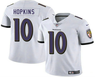 Men's Baltimore Ravens #10 DeAndre Hopkins White Vapor Limited Stitched Jersey