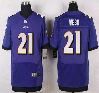 Men's Baltimore Ravens #21 Lardarius Webb Purple Team Color NFL Nike Elite Jersey