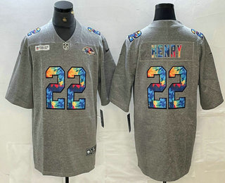 Men's Baltimore Ravens #22 Derrick Henry 2020 Grey Crucial Catch Limited Stitched NFL Jersey