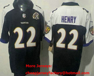 Men's Baltimore Ravens #22 Derrick Henry Limited Black Thanksgiving Fashion Vapor Jersey