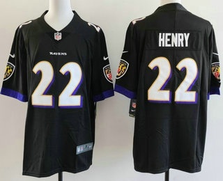 Men's Baltimore Ravens #22 Derrick Henry Limited Black Vapor Jersey