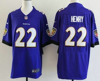 Men's Baltimore Ravens #22 Derrick Henry Limited Purple Vapor Jersey