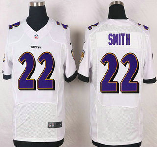 Men's Baltimore Ravens #22 Jimmy Smith White Road NFL Nike Elite Jersey