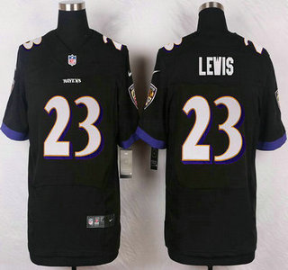 Men's Baltimore Ravens #23 Kendrick Lewis Black Alternate NFL Nike Elite Jersey