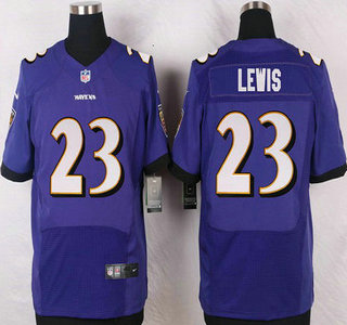 Men's Baltimore Ravens #23 Kendrick Lewis Purple Team Color NFL Nike Elite Jersey