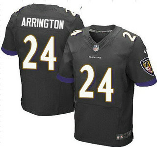 Men's Baltimore Ravens #24 Kyle Arrington Black Alternate NFL Nike Elite Jersey