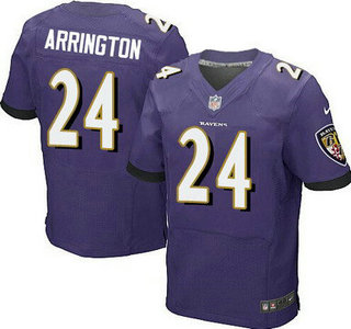 Men's Baltimore Ravens #24 Kyle Arrington Purple Team Color NFL Nike Elite Jersey