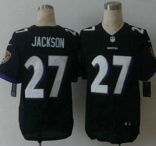 Men's Baltimore Ravens #27 Asa Jackson Nike Black Elite Jersey