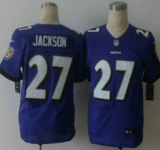 Men's Baltimore Ravens #27 Asa Jackson Nike Purple Elite Jersey
