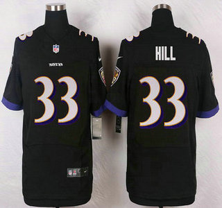 Men's Baltimore Ravens #33 Will Hill Black Alternate NFL Nike Elite Jersey