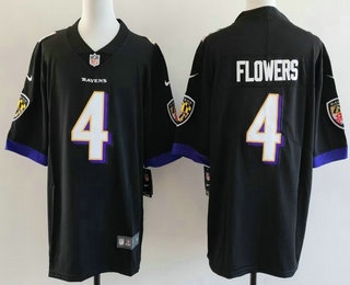 Men's Baltimore Ravens #4 Zay Flowers Limited Black Vapor Jersey