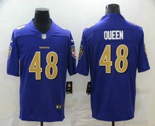 Men's Baltimore Ravens #48 Patrick Queen Purple 2016 Color Rush Stitched NFL Nike Limited Jersey