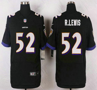 Men's Baltimore Ravens #52 Ray Lewis Black Retired Player NFL Nike Elite Jersey