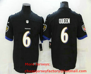 Men's Baltimore Ravens #6 Patrick Queen Black 2021 Vapor Untouchable Stitched NFL Nike Limited Jersey