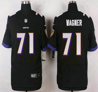 Men's Baltimore Ravens #71 Rick Wagner Black Alternate NFL Nike Elite Jersey