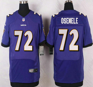 Men's Baltimore Ravens #72 Kelechi Osemele Purple Team Color NFL Nike Elite Jersey
