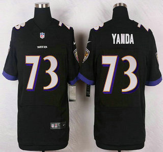 Men's Baltimore Ravens #73 Marshal Yanda Black Alternate NFL Nike Elite Jersey