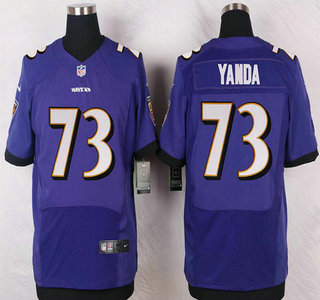 Men's Baltimore Ravens #73 Marshal Yanda Purple Team Color NFL Nike Elite Jersey
