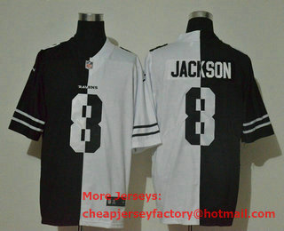 Men's Baltimore Ravens #8 Lamar Jackson Black White Peaceful Coexisting 2020 Vapor Untouchable Stitched NFL Nike Limited Jersey