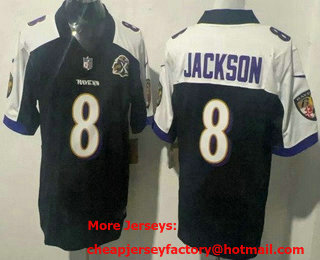 Men's Baltimore Ravens #8 Lamar Jackson Limited Black Thanksgiving Fashion Vapor Jersey