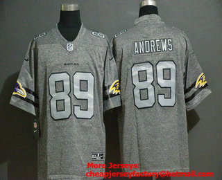 Men's Baltimore Ravens #89 Mark Andrews 2019 Gray Gridiron Vapor Untouchable Stitched NFL Nike Limited Jersey