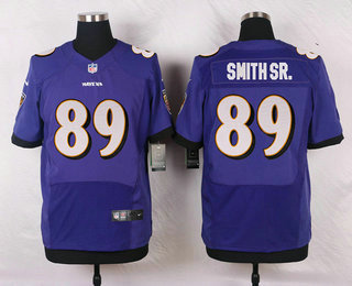 Men's Baltimore Ravens #89 Steve Smith Sr Purple Team Color NFL Nike Elite Jersey