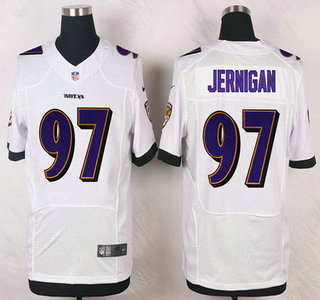 Men's Baltimore Ravens #97 Timmy Jernigan White Road NFL Nike Elite Jersey