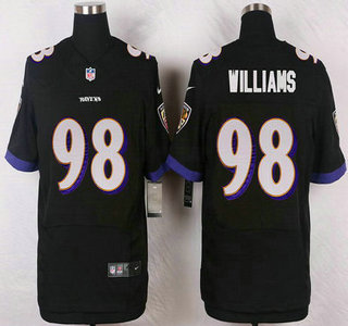 Men's Baltimore Ravens #98 Brandon Williams Black Alternate NFL Nike Elite Jersey