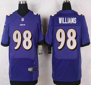 Men's Baltimore Ravens #98 Brandon Williams Purple Team Color NFL Nike Elite Jersey