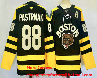 Men's Boston Bruins #88 David Pastrnak Black 2024 Winter Classic Authentic Jersey