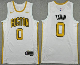 Men's Boston Celtics #0 Jayson Tatum White 2025 City Sponsor Swingman Jersey