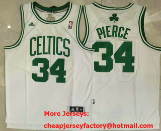 Men's Boston Celtics #34 Paul Pierce White Revolution 30 Swingman Jersey