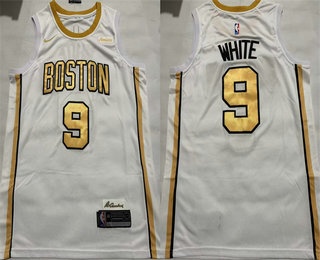 Men's Boston Celtics #9 Derrick White White 2025 City Sponsor Swingman Jersey