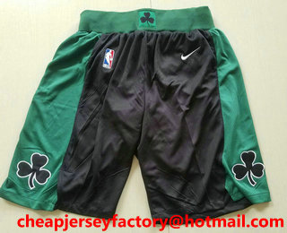 Men's Boston Celtics Stitched NBA Swingman Black With Green Nike Shorts