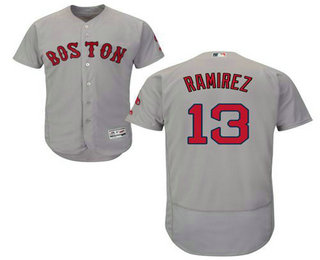 Men's Boston Red Sox #13 Hanley Ramirez Grey 2016 Flexbase Baseball Jersey