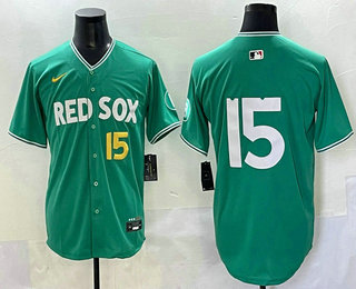 Men's Boston Red Sox #15 Dustin Pedroia Green 2025 City Connect Limited Jersey