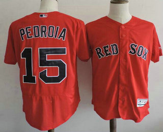 Men's Boston Red Sox #15 Dustin Pedroia Red 2016 Flexbase Baseball Jersey