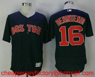 Men's Boston Red Sox #16 Andrew Benintendi Navy Blue Alternate Stitched MLB Flex Base Jersey