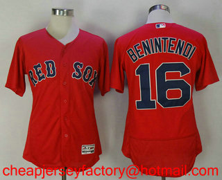 Men's Boston Red Sox #16 Andrew Benintendi Red Alternate Stitched MLB Flex Base Jersey